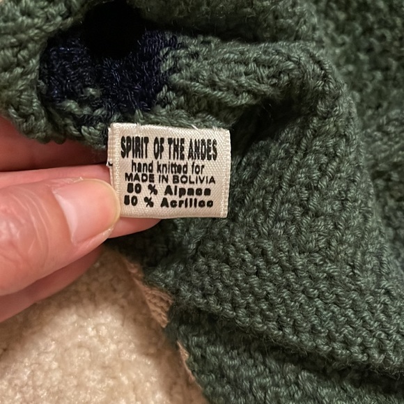 Spirit of the Andes Hand Knit Alpaca Blend Sweater Dog Side Button -12 months - Picture 8 of 9